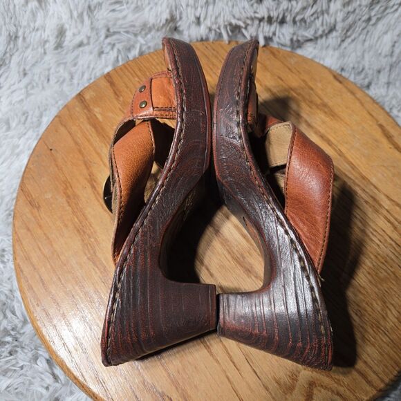 WINTER SALE Born Women 6/36.5 Retro Y2K Marisole Style Leather Open Heel Sandals - Picture 4 of 9